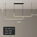 GobekUsa Black Gold Pendant Chandelier LED Ceiling Lamp for Modern Dining Room and Kitchen