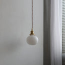 GobekUsa Copper White Glass LED Pendant Lamp for Modern Living Room Decor