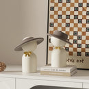 GobekUsa Abstract Couple Bust Sculpture: Modern Decorative White Statue for Stylish Home Decor