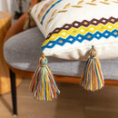 GobekUsa Bohemian Cotton Embroidery Cushion Cover with Tassel for Home Decoration