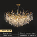 GobekUsa Gold Crystal Chandeliers for Dining Room Branch Hanging Lamp Large Lighting