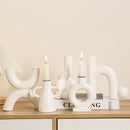 GobekUsa Geometric Ceramic Candle Holder Ornaments - Home Decor Accessories