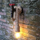 GobekUsa Industrial Loft Hemp Rope Wall Lamp for Kitchen Living Room Bar Lighting