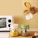 GobekUsa Glass Seasoning Jar with Spoon, Flip-Top Salt Shaker Kitchen Set