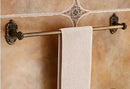 GobekUsa Antique Bronze Carved Aluminum Bathroom Accessories Set: Towel Rack, Paper Holder, Hooks