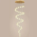 GobekUsa Gold Acrylic Chandelier - Modern Staircase LED Lighting