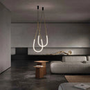 GobekUsa Linear Creative Chandelier: Nordic Italian Designer Modern Lighting for Living Room Lobby