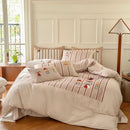 GobekUsa Cotton Embroidered King Queen Bedding Set with High-Quality Duvet Cover Pillowcases