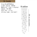 GobekUsa Crystal LED Ceiling Chandeliers Bedroom Living Room Staircase Pendant Lamp