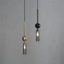 Nordic Gold and Black Glass Pendant Light