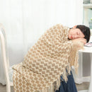 GobekUsa Knitted Tassel Hem Blanket: Cozy Warmth for Home, Office, Sofa, and More
