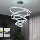 GobekUsa Gold Rings LED Chandelier: Modern Long Villa Staircase Pendant Lighting Fixtures