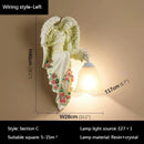 GobekUsa Angel Indoor Wall Light LED Gold Resin Sconce for Home Decor