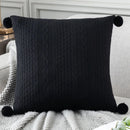GobekUsa Lace Pompom Cotton Cushion Cover, 50x50cm, White Balls, Soft Seat Cover, Home Decor