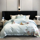 GobekUsa Egyptian Cotton Flowers Embroidery Luxury Bedding Set - Queen King Size