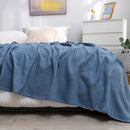 GobekUsa Honeycomb Waffle Cotton Blankets - Ideal for Beds, Sofas, Travel, and Picnics