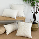 GobekUsa Boho White Lace Floral Sofa Cushion Cover Wedding Decor Throw Pillows