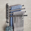 GobekUsa Gray Aluminum Swivel Towel Hanger: Wall Mounted Folding Bathroom Towel Bar