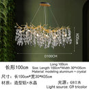 GobekUsa Golden Crystal Tree Ceiling Chandelier, Luxury Aluminum Art Fixture