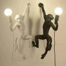 GobekUsa 3 Monkeys Pendant Chandelier - Black White Resin - High-end Indoor LED Decor