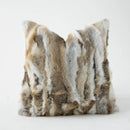 GobekUsa Ivory Tawny Rabbit Fur Handmade Throw Pillow Covers - Modern Luxury Decor