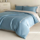 GobekUsa Cotton Embroidery Bedding Set, 4Pcs Duvet Cover Kit for Double Bed