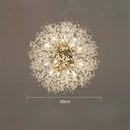 GobekUsa Dandelion Crystal Chandelier: Modern Nordic Style LED Pendant Light for Living Room