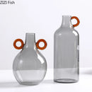 GobekUsa Clear Glass Vase Hydroponics Plant Pot Room Decor Floral Vases Aesthetic Pieces