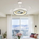 GobekUsa Invisible LED Chandelier Ceiling Fan: Modern Resin Décor, Circular Design, Hotel Living Room