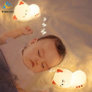 GobekUsa Cat LED Night Light - USB Rechargeable, Seven Colors, Soft Silicone