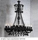 GobekUsa Black Crystal Chandelier: Luxury Lighting for Villa Hotel, Living Room, Dining Room