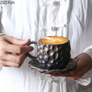 GobekUsa Hammer Pattern Ceramic Mug Set for Dining Table and Coffee, Tea, Juice
