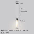 GobekUsa Black Green Marble Wall Lamp Sconce with Copper Acrylic Lampshade