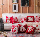 GobekUsa Christmas Snowflake Elk Embroidered Pillowcases - Festive Decorative Cushion Cover