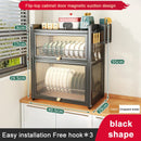 GobekUsa Double-layer Kitchen Dish Drying Rack with Chopstick Cage and Tableware Basket