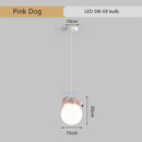 GobekUsa Animal Resin Pendant Lamps: Bear Rabbit Dog Sheep Bunny Chandelier for Children's Room