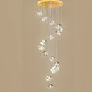 GobekUsa Crystal LED Chandelier for Staircase: Luxury Indoor Stair Lighting Fixture