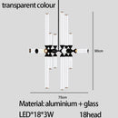 GobekUsa Glass Tube Chandelier: Modern LED Pendant Lamp for Living Room, Bedroom, Cafe, and Dining Room.