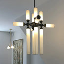 GobekUsa Glass Tube Chandelier: Modern LED Pendant Lamp for Living Room, Bedroom, Cafe, and Dining Room.
