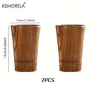 GobekUsa Handmade Natural Wooden Tea Cups - Set of 2 | Japan Style Cups for Tea, Coffee, Beer, Milk, Water