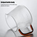 GobekUsa Glass Coffee Pot with V-Shaped Spout and Vertical Stripes, 350ml/500ml