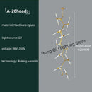 GobekUsa Gold Branch LED Chandelier for Duplex Villa Staircase - Modern Indoor Lighting