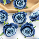 GobekUsa 10Pcs Silk Blue Rose Wedding Party Decoration DIY Bridal Accessories Artificial Flowers