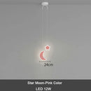 GobekUsa Kids Star Cloud Moon Pendant Lamp with Remote Control Dimming