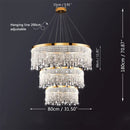 GobekUsa Crystal Chandelier Pendant Light LED Fixture for Living Dining Room Glamorous Home Decor