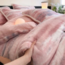 GobekUsa Cozy Rabbit Hair Bed Set, Queen Size Comforter for Winter Luxury Comfort