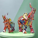 GobekUsa Graffiti Elephant Resin Sculpture for Modern Home Decor