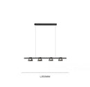 GobekUsa Black Strip Chandelier: Modern Nordic LED Lighting for Office, Restaurant, Living Room