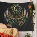 GobekUsa Death's Head Tapestry Wall Hanging Moon Flower Trippy Carpet Dorm Room Decor
