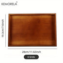 GobekUsa Bamboo Wooden Rectangular Tea Tray | Elegant Tea Cup Stand Tray for Dining